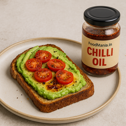 Food mania's Chilli Oil Avocado Toast 5 minutes recipe