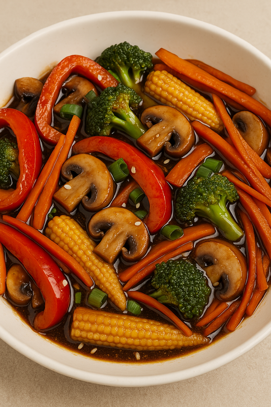 Foodmania.in easy stir fry veggies in black bean sauce
